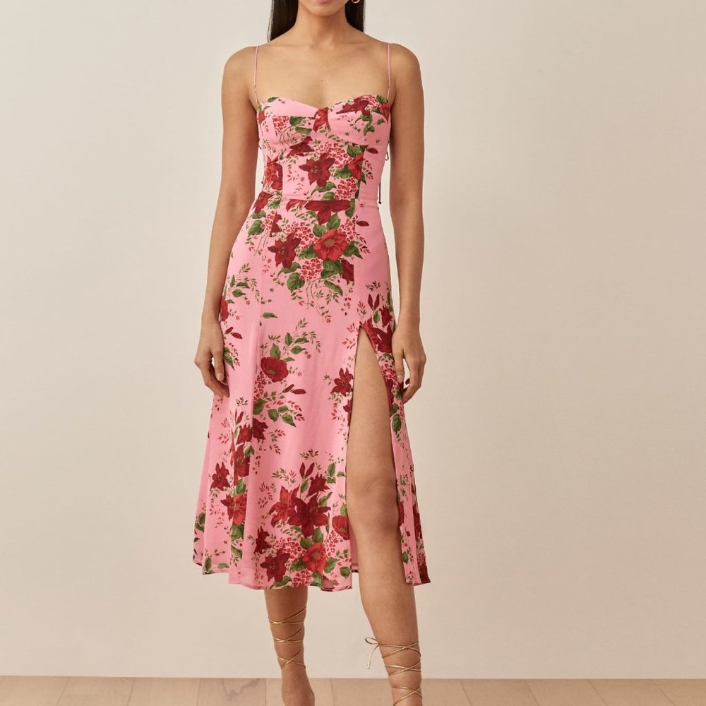 Reformation Petites Juliette Dress valeria pink 2p 2 petite